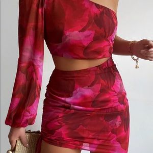 Runway one sleeve dress